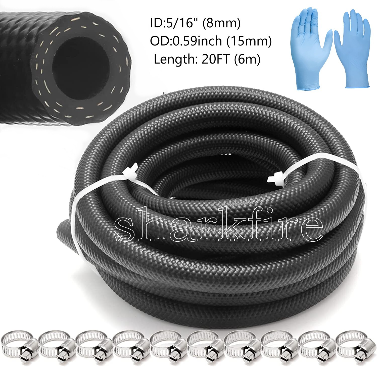 20Ft Rubber Fuel Line 5/16″Tube Petrol Diesel Oil Line Hose Pipe Tubing Breather