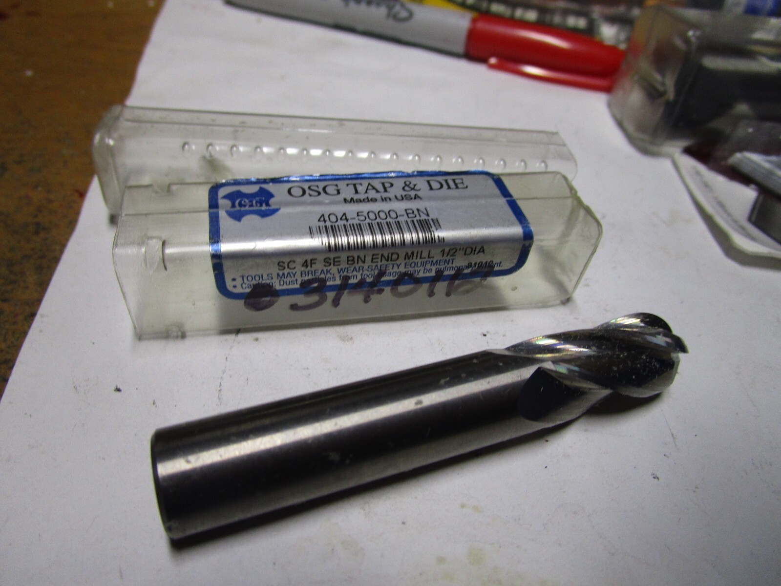 OSG End Mill, Carbide, 1/2, 4 FL, SGL Ball End