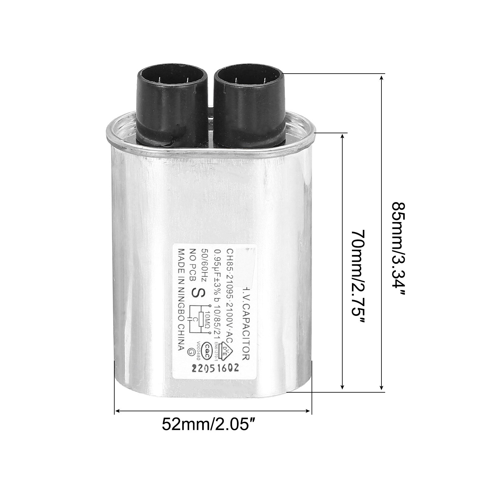 Microwave Capacitor Replacement High Voltage Oven Capacitor 2100VAC 0.95uf