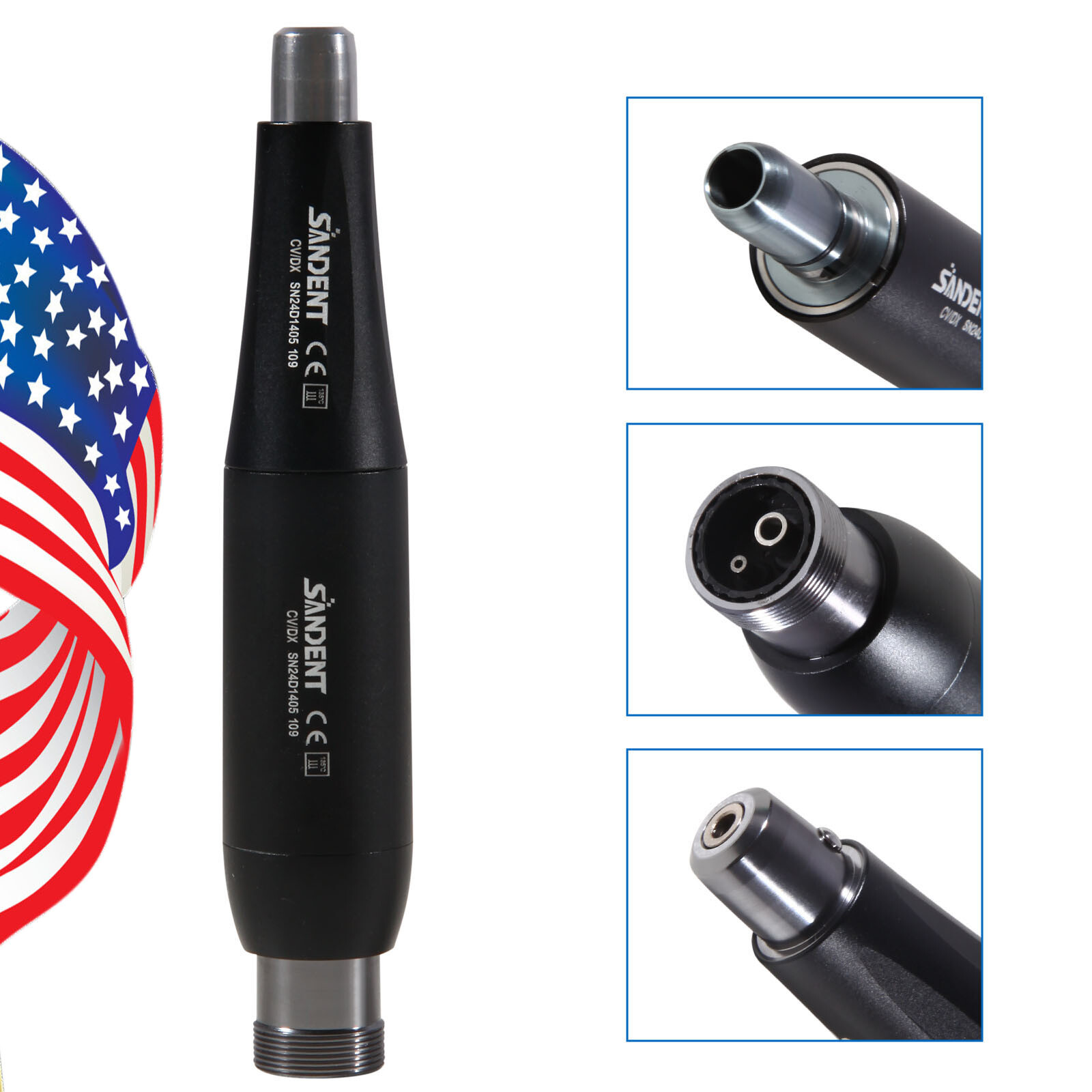 Dental Hygiene Prophy Handpiece 360° Swivel 4:1 Nose Cone Air Motor 2Holes USA