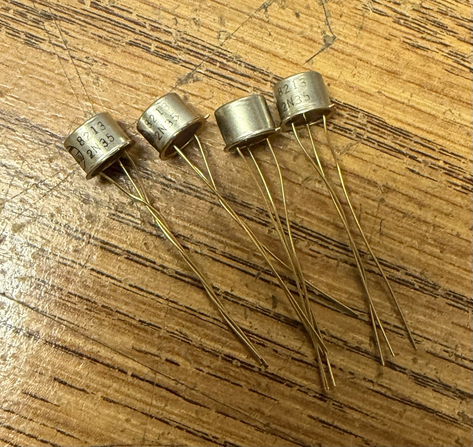 (4) 2N35 ETCO Germanium NPN Transistors NOS Gold Leads