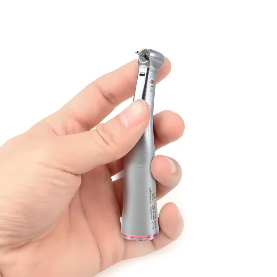 Ti-MAX X95L Style Dental 1:5 LED Fiber Optic Contra Angle Handpiece Red Ring
