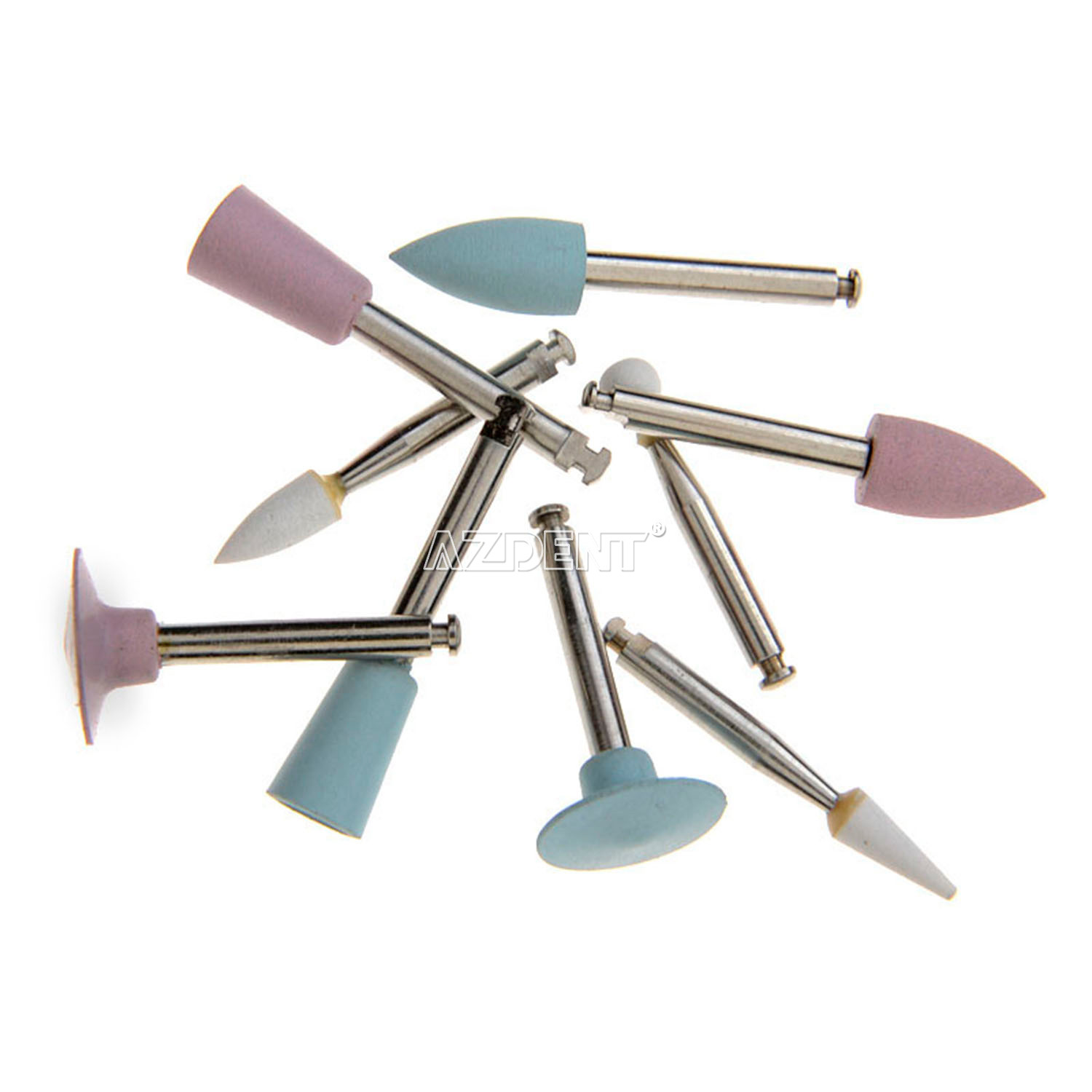 AZDENT Dental Diamond Burs Composite Polishing Burs White Stone for FG/RA/HP