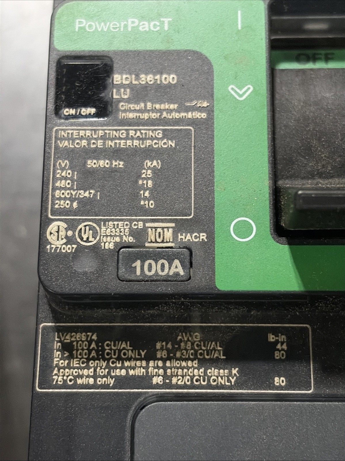 SCHNEIDER ELECTRIC BDL36100LU