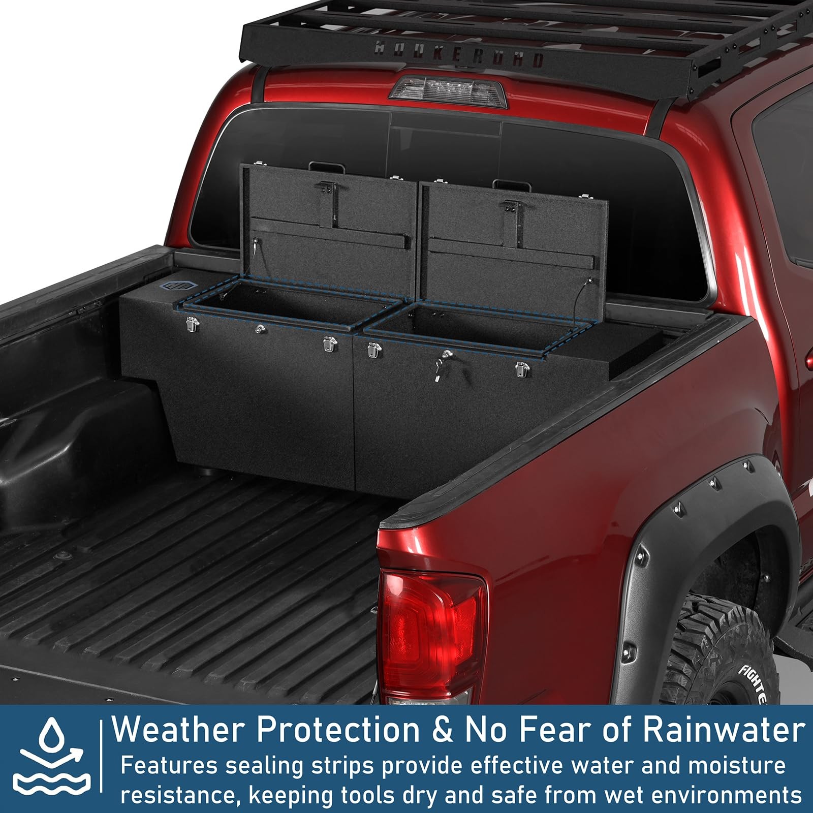51 Inch Lockable Cargo Toolbox for 05-23 Tacoma 15-22 Colorado Canyon 5.2ft Bed