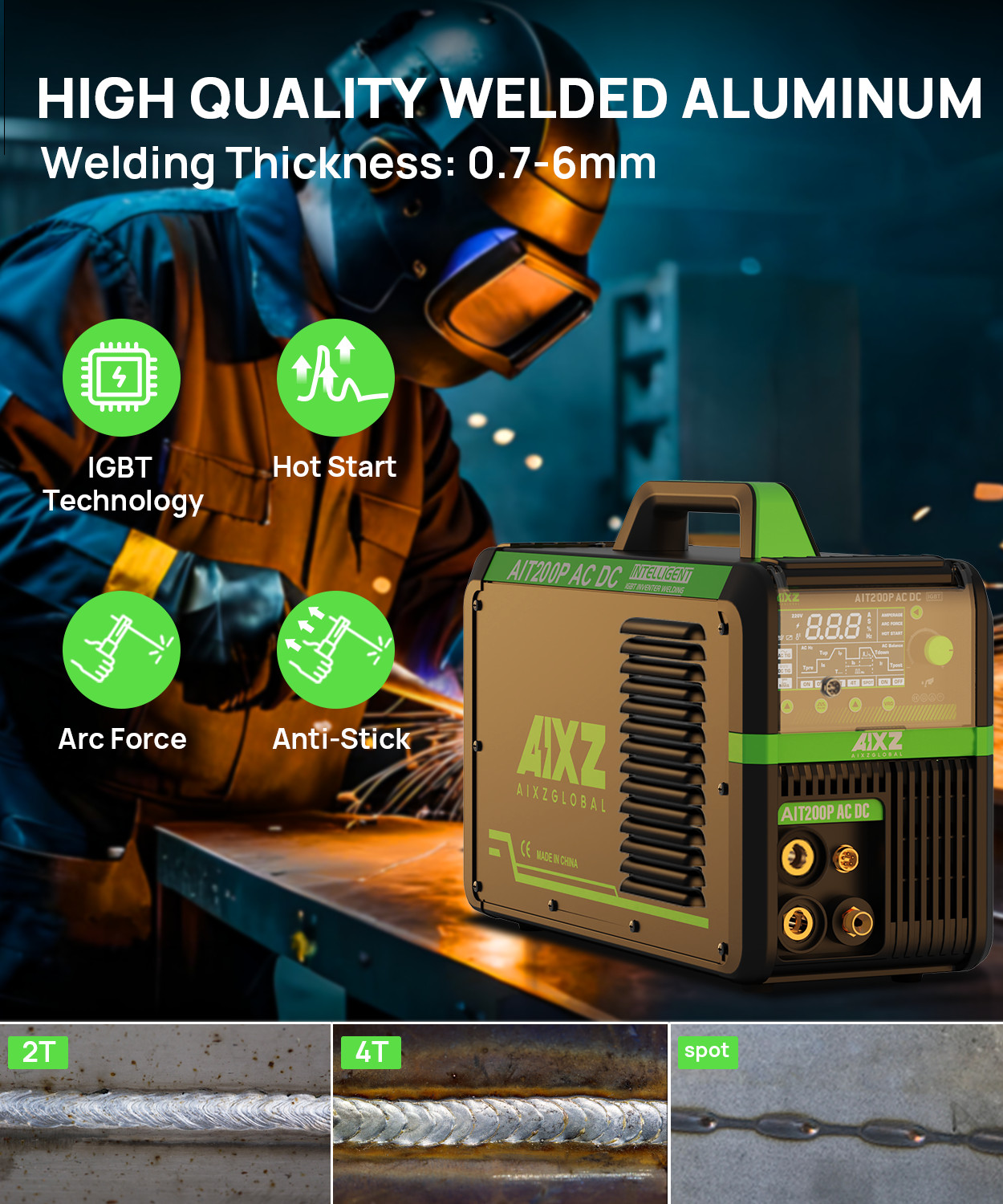 110V/220V AC DC TIG Welder &Foot Pedal Stick Pulse TIG Welding Machine 200A