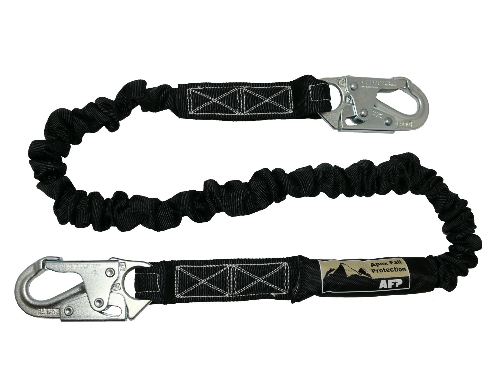 AFP New Fall Protection Safety Lanyard 6′ Internal Shock-Absorbing w/ Snap Hook