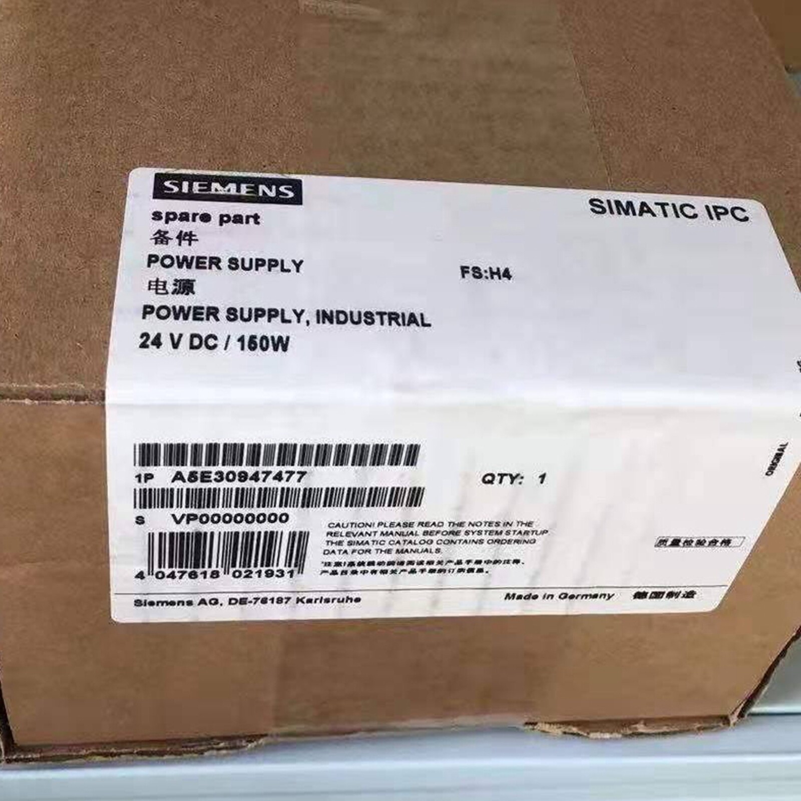 Brand New Siemens A5E30947477-H4 Switching power supply