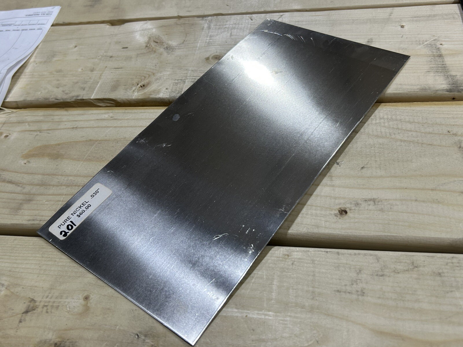 Alloy 201 Pure Nickel Sheet .030” X 6” X 12”