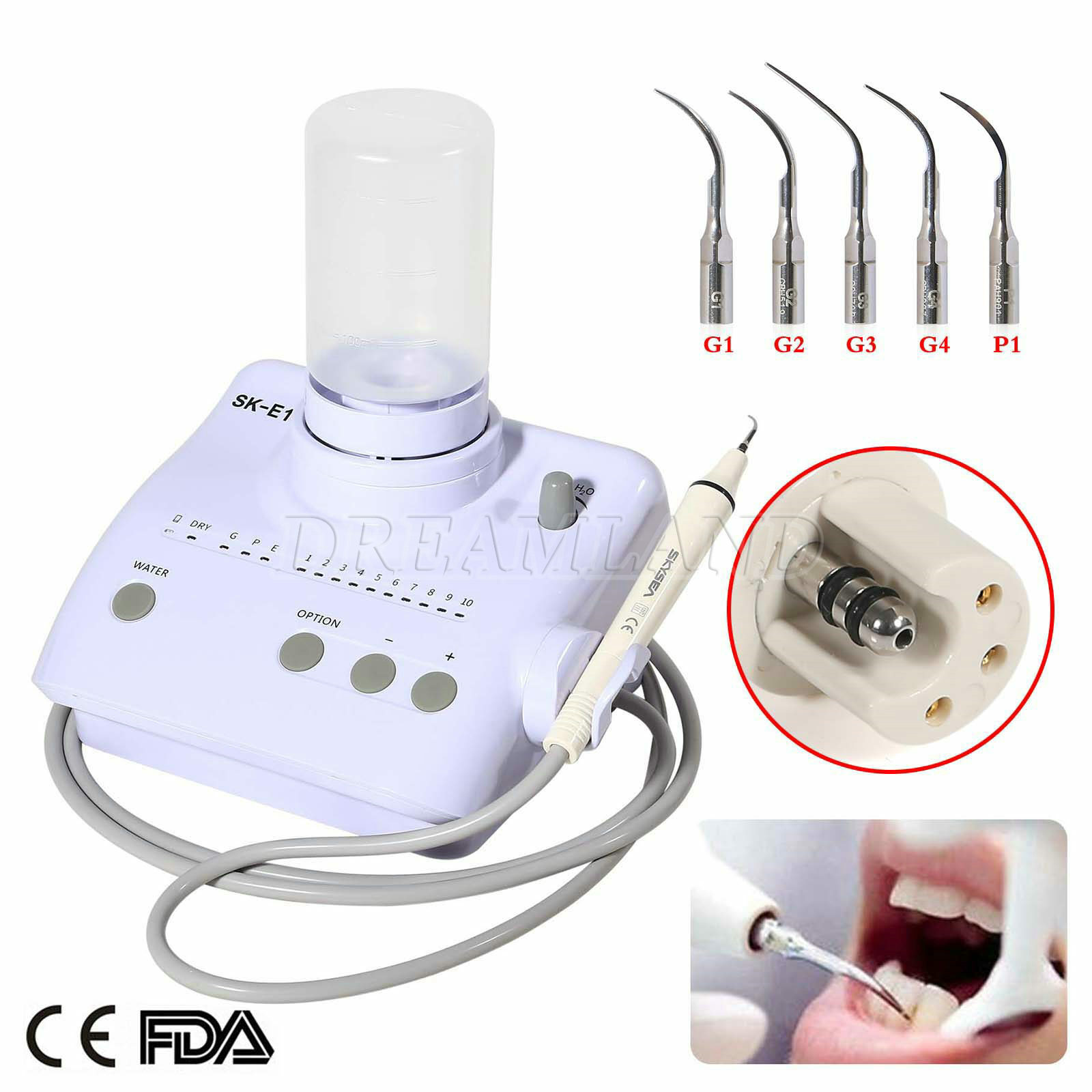 FDA Dental Ultrasonic Scaler 2*Bottles fit EMS /1-10 detachable Handpiece SKYSEA