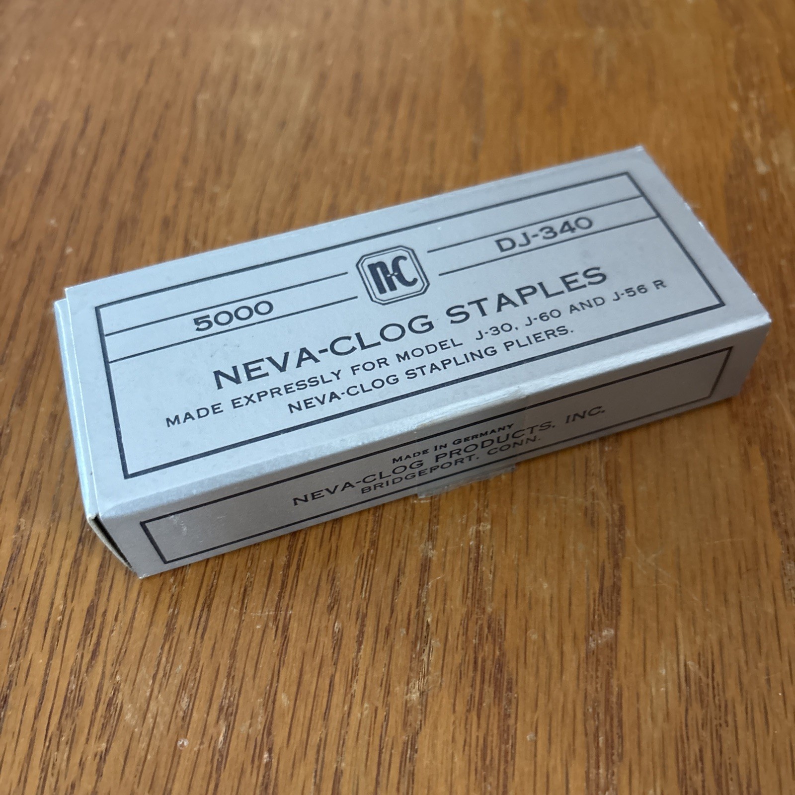 Neva-Clog DJ-340 Staples Box of 5000 for J-30 J-60 J-56R Stapling Pliers