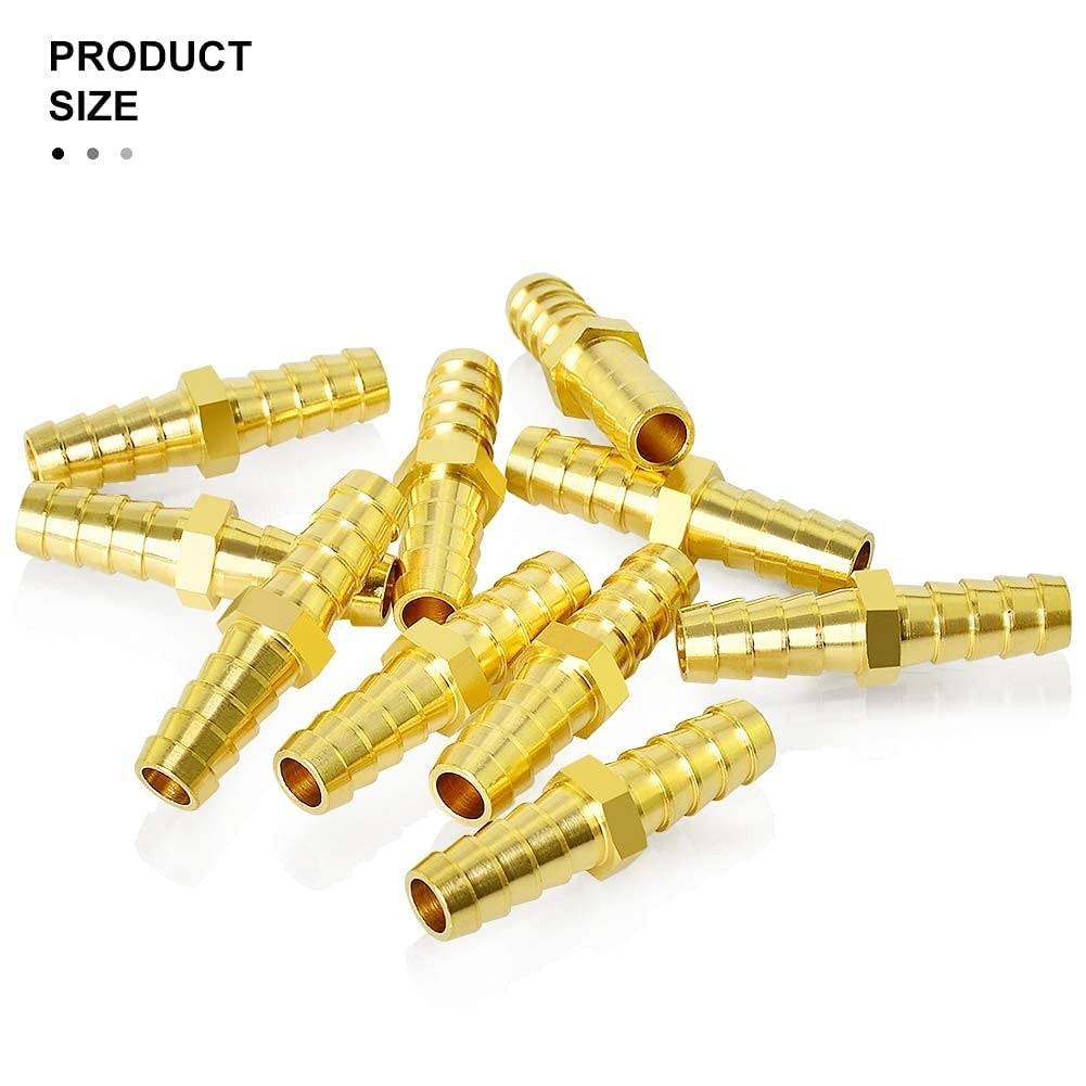 2 Pieces Brass Hose Barb Reducer 1/2 Inch To 1/2 Inch Barb Hose Id With 4 Hose C
