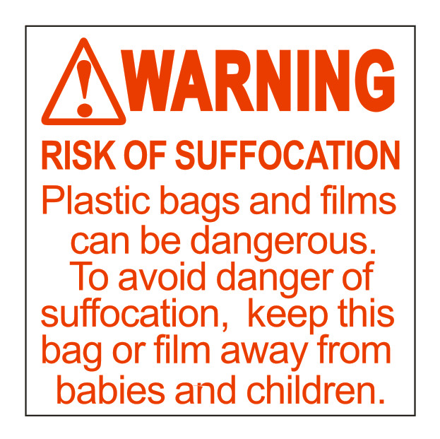 1 Roll 500 Labels 2 x 2 Suffocation Warning FBA approved Labels Stickers