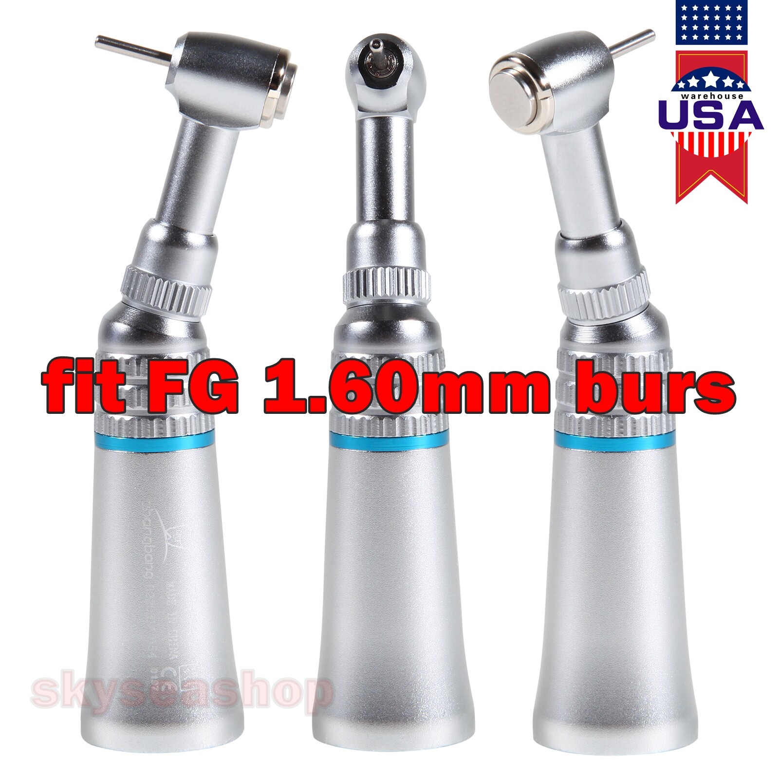 NSK Style Dental Contra Angle low Speed Handpiece Push Button FG Burs 1.6mm YAG