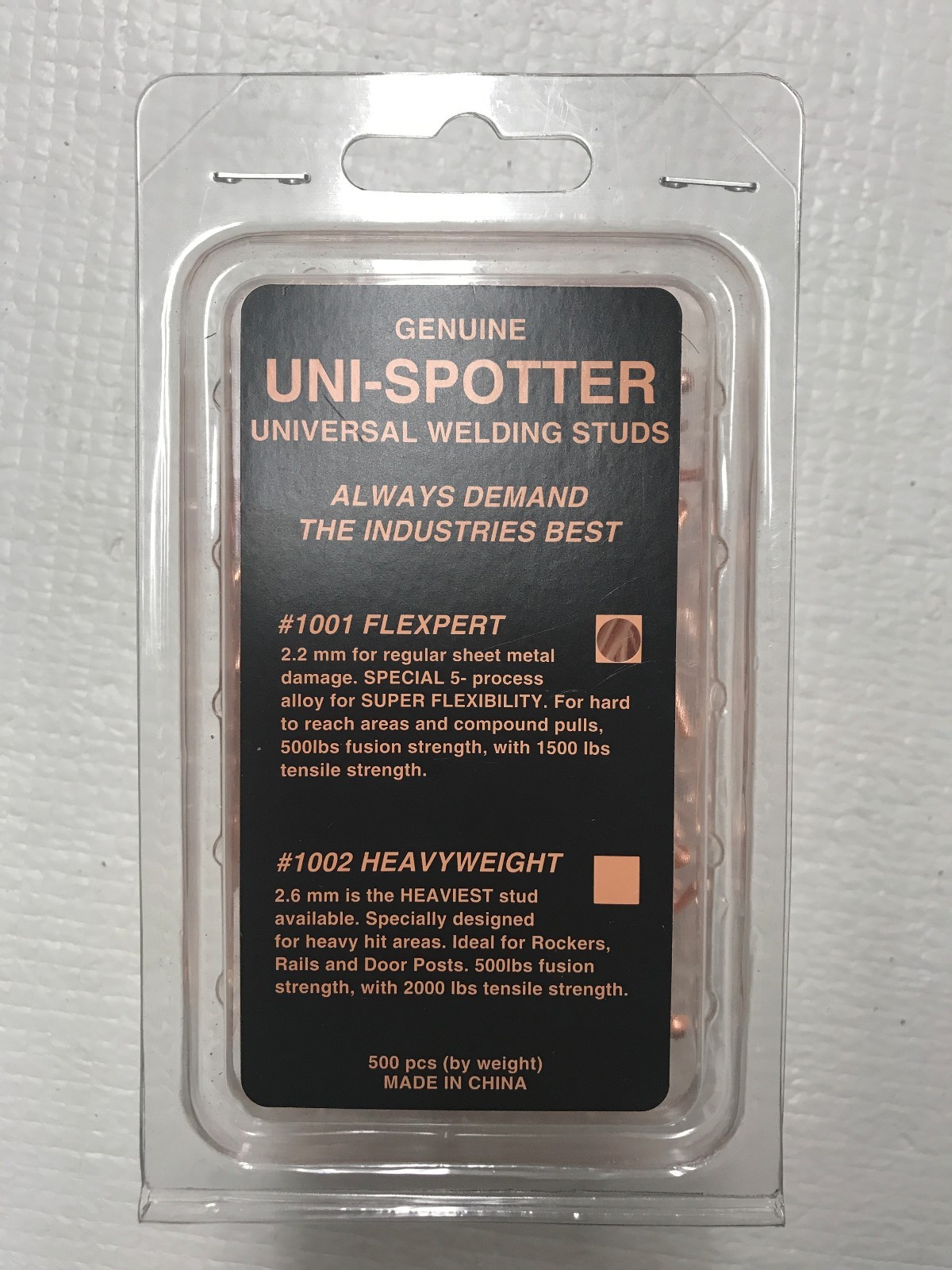 Uni Spotter Universal Welding Studs Flexpert # 1001 2.2MM 500 Pcs Autobody shop