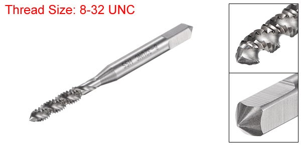 8-32 UNC High Speed Steel Uncoated Machine Spiral Flute Thread Taps