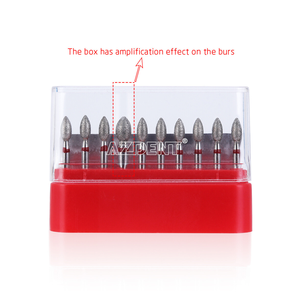 100pcs AZDENT Dental FG Diamond Burs Football 368-023F Fine Red High Speed