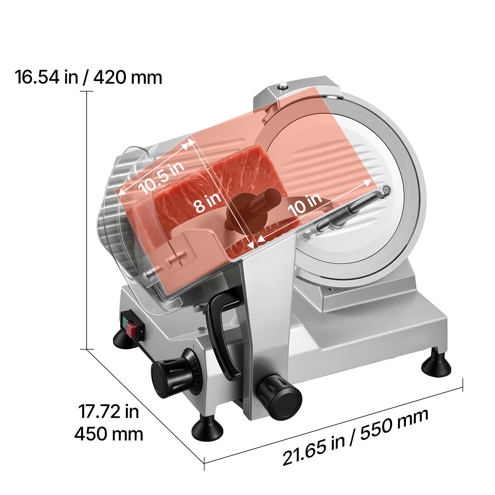 Uimoso Electric Meat Slicer with 400W Motor and 12″ Carbon Steel Blade