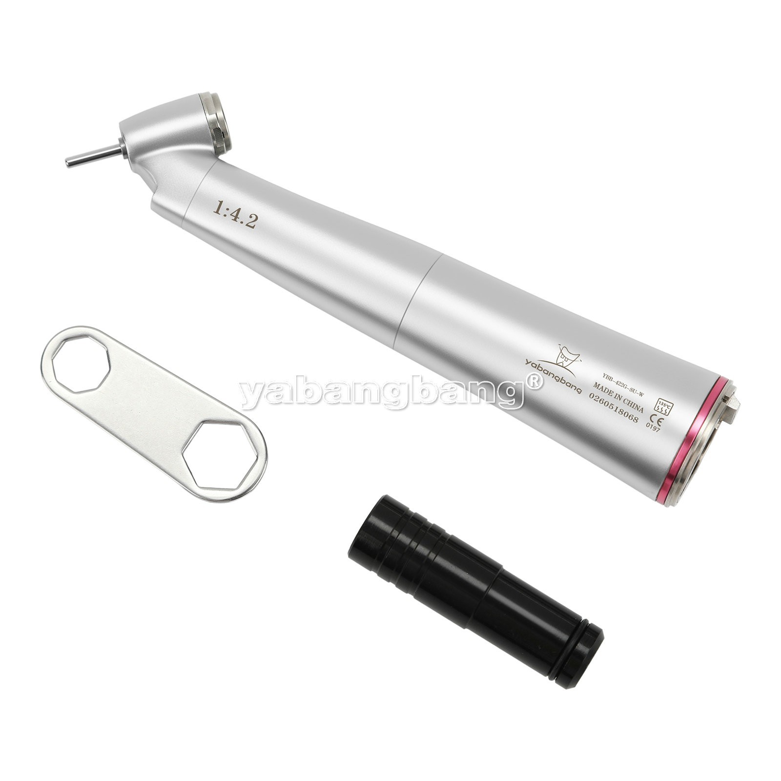 Dental 45° Angle push button head contra angle fiber optic 1:4.2 handpiece USA