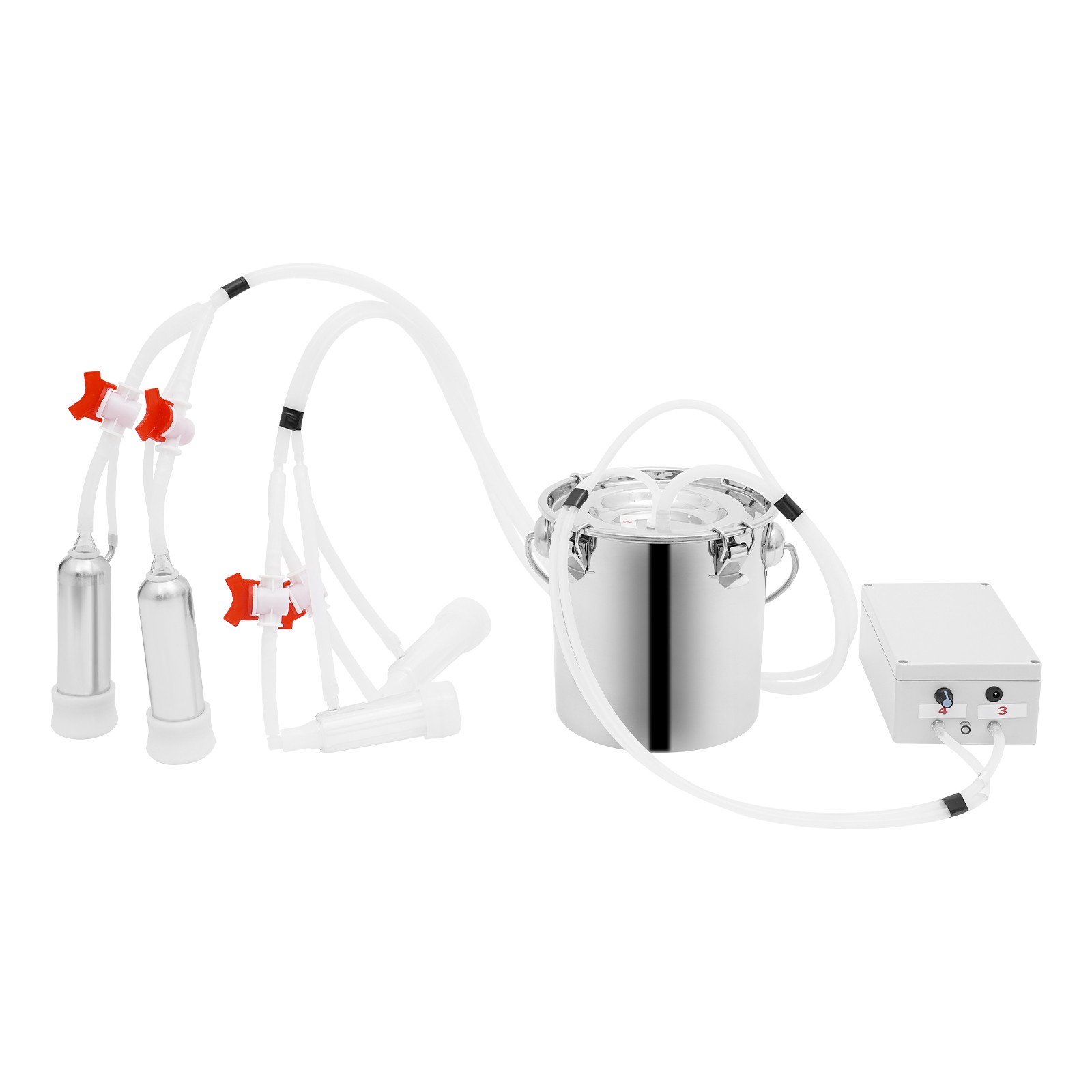 2in1 Pulsation Cow Milking Machine Milking Machine w/Stainless Steel Bucket 5LUS