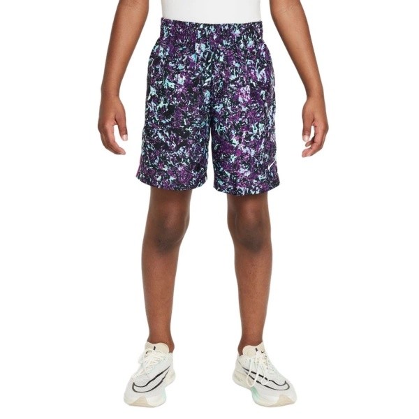 Kids’ Nike Multi Speckled Woven Shorts XSmall Viotech/White