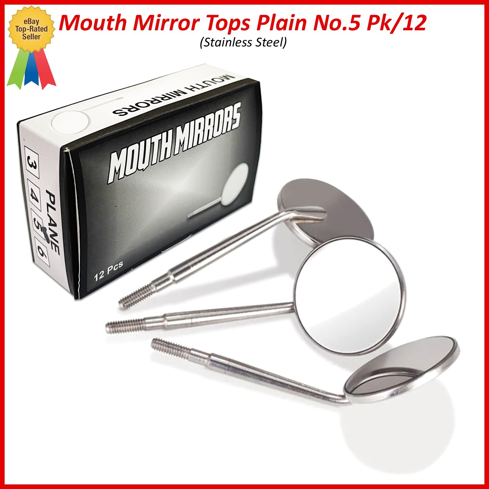 12Pcs Dental Premium Mouth Mirror heads Size #5 Mirrors Dentistry Instruments