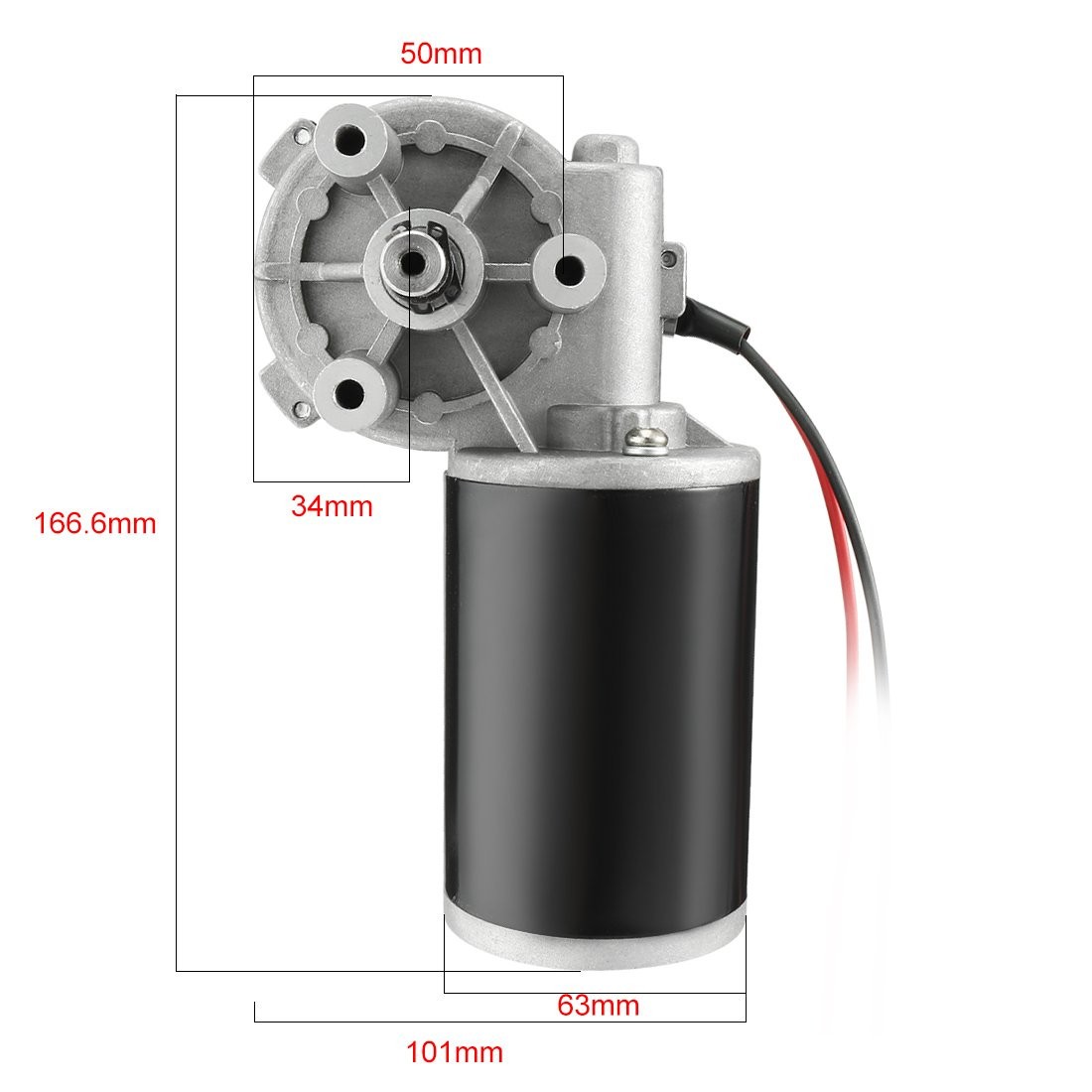 JCF63R DC 24V 80W 160RPM High Torque Reversible Electric Gear Motors 160RPM