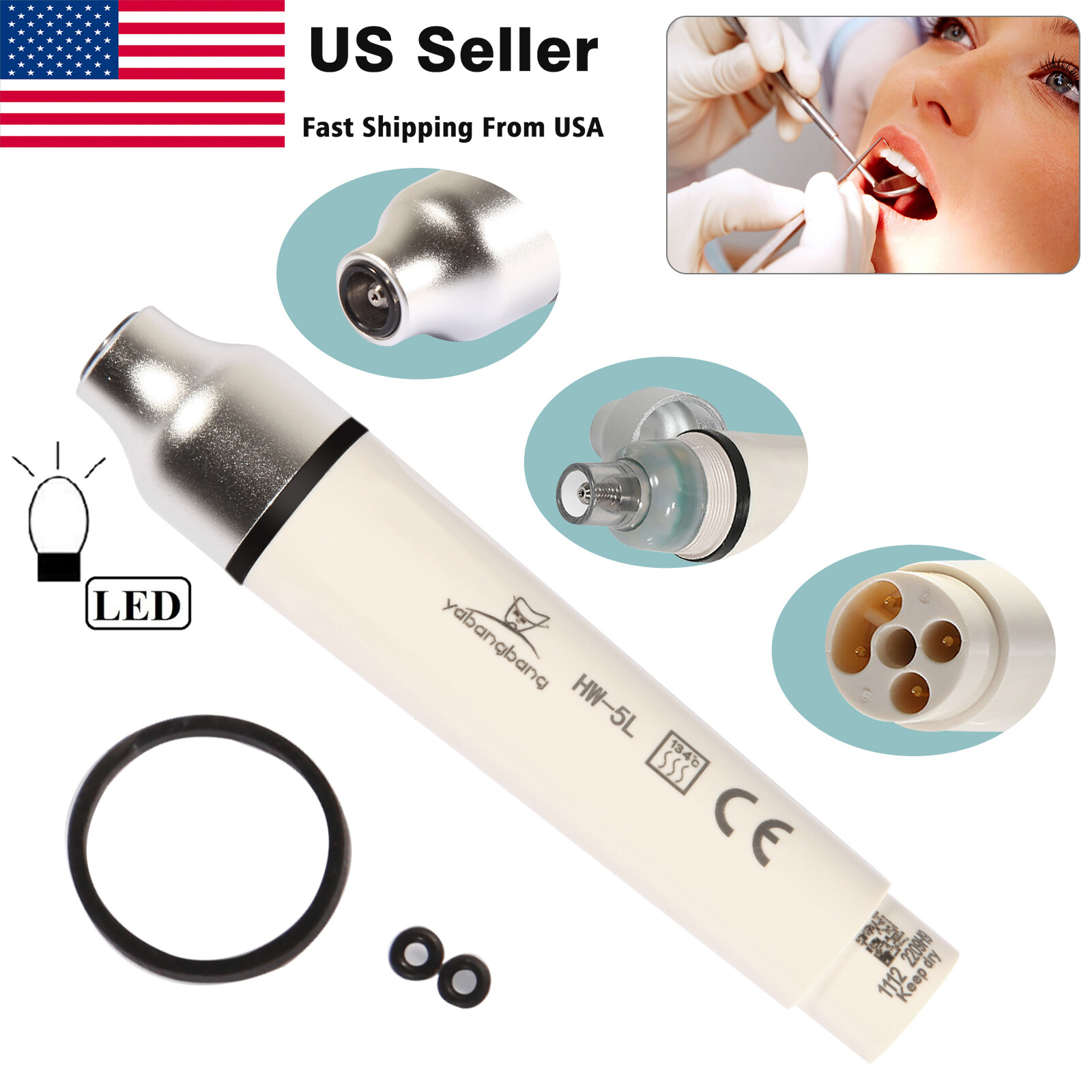 Dental LED Ultrasonic Scaler Detachable Handpiece HW-5L for EMS Woodpecker