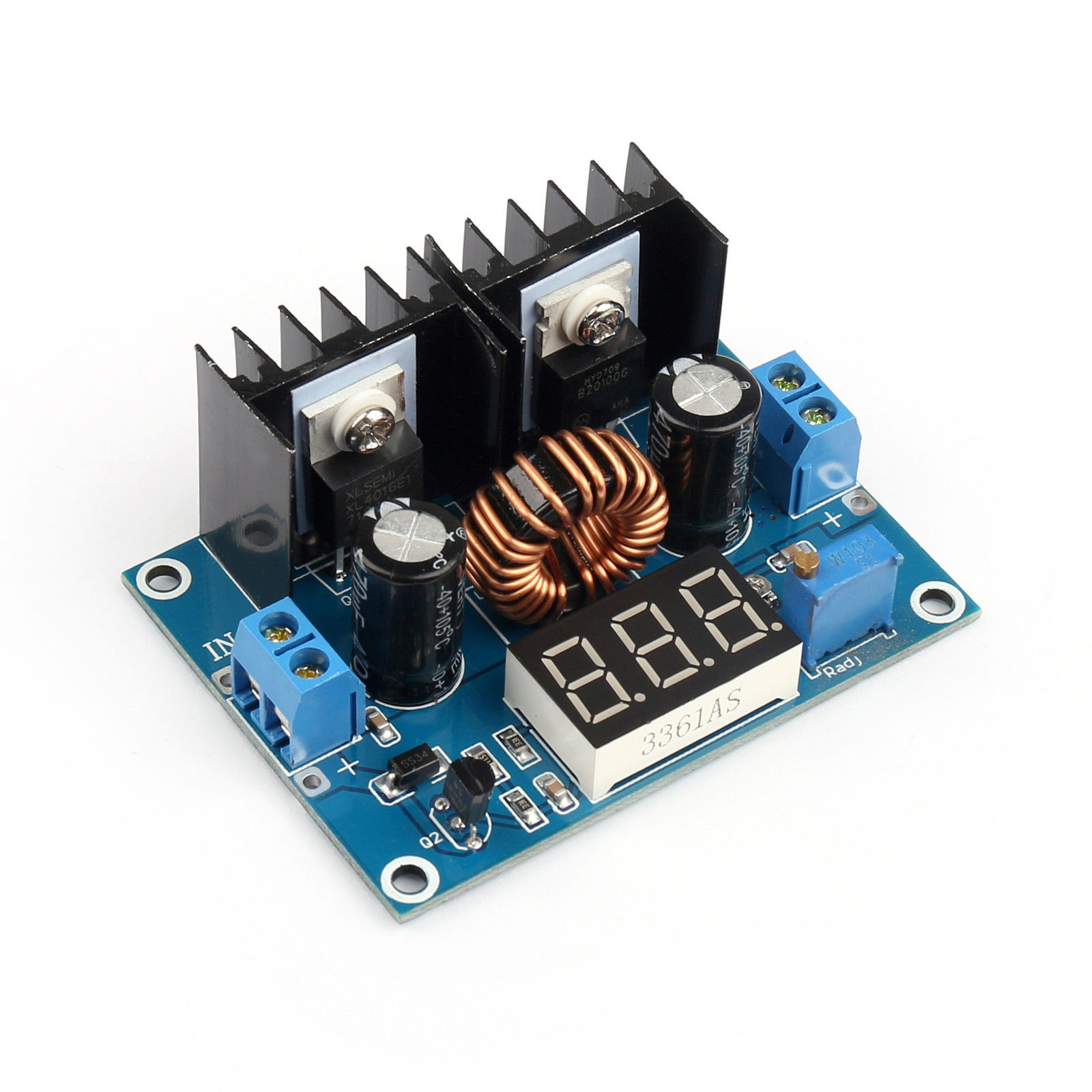 4V-38V to 1.3V-36V 8A Step Down Buck Power Supply Module w/ Voltmeter XL4016 US