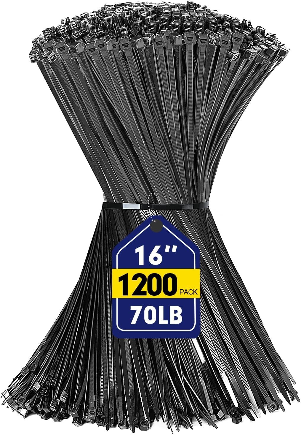 Zip Ties 1200pcs Black Cable Zip Ties 16 Inch Heavy Duty Plastic Wire Ties