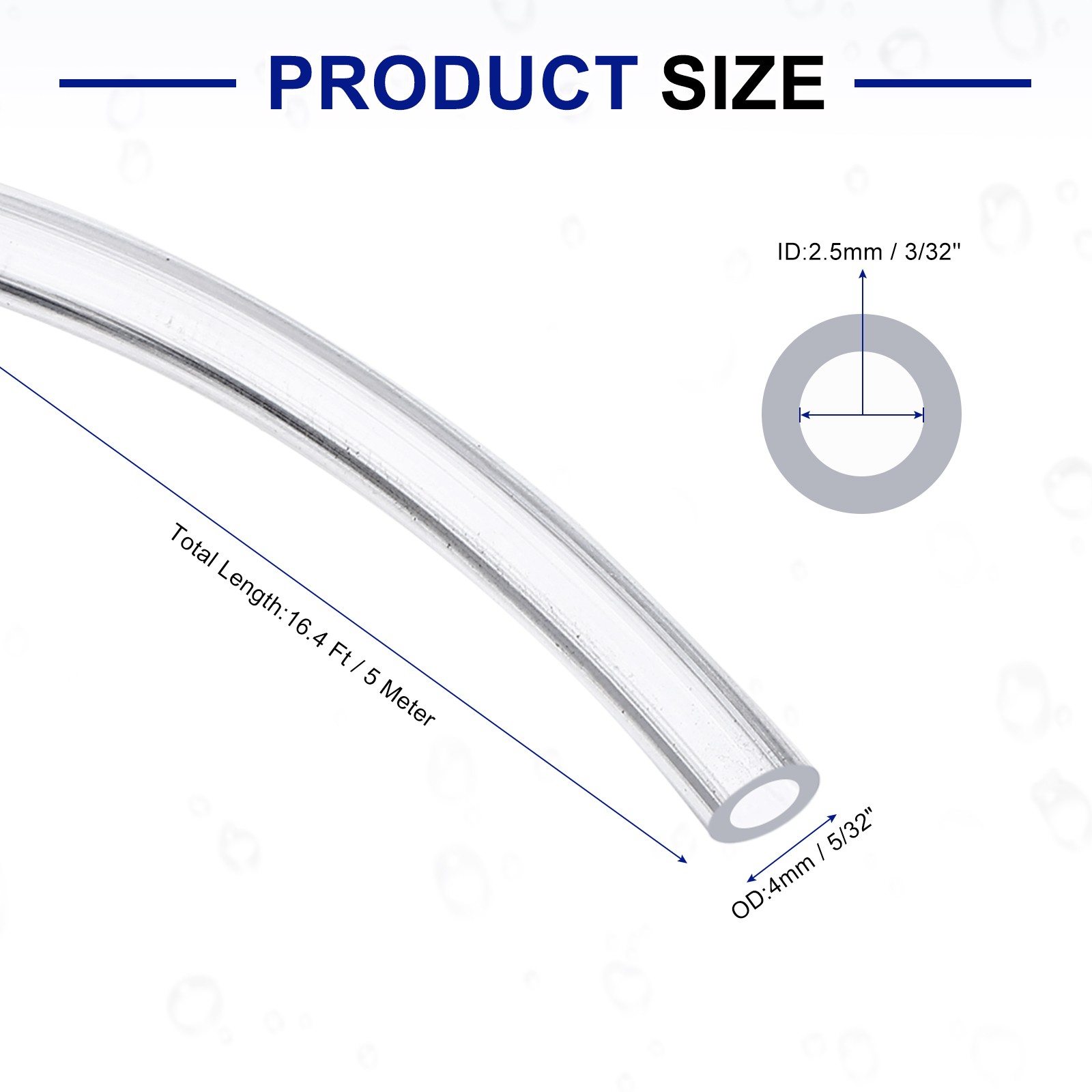 Silicone Tubing 2.5mm ID x 4mm OD 16.4Ft Long Flexible Pure Silicone Hoses