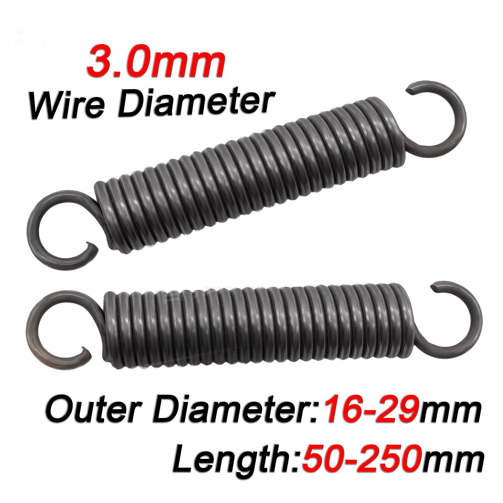 Expansion Spring 3.0mm Wire Dia Tension Extension Expanding Extending Springs