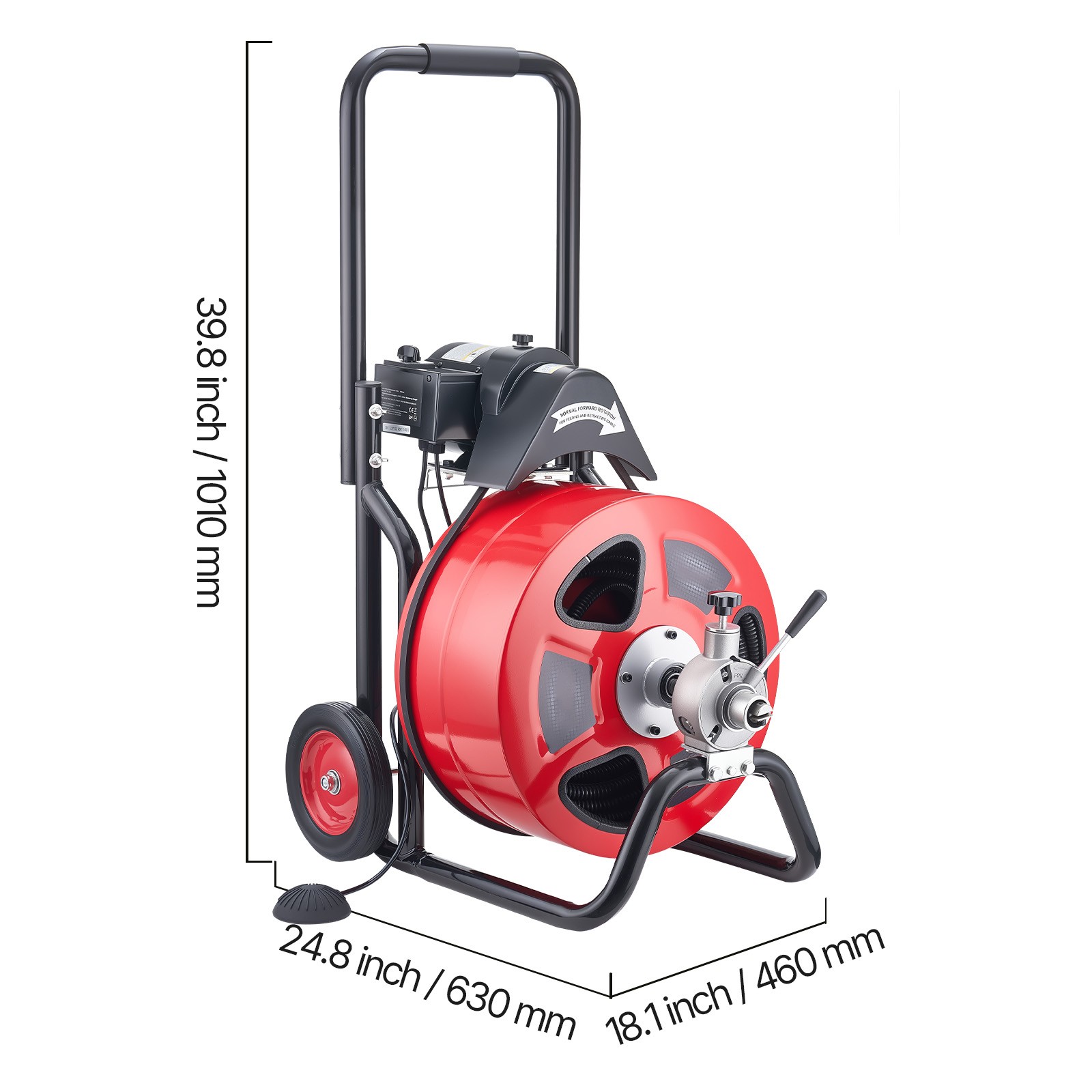 Uimoso Electric Drain Auger Machine with 100 FT x 3/4 In Cable and Auto Feed