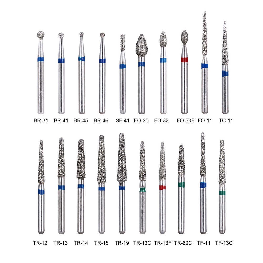 AZDENT Dental Diamond Burs For High Speed Handpiece Medium FG 1.6MM 20 Boxes