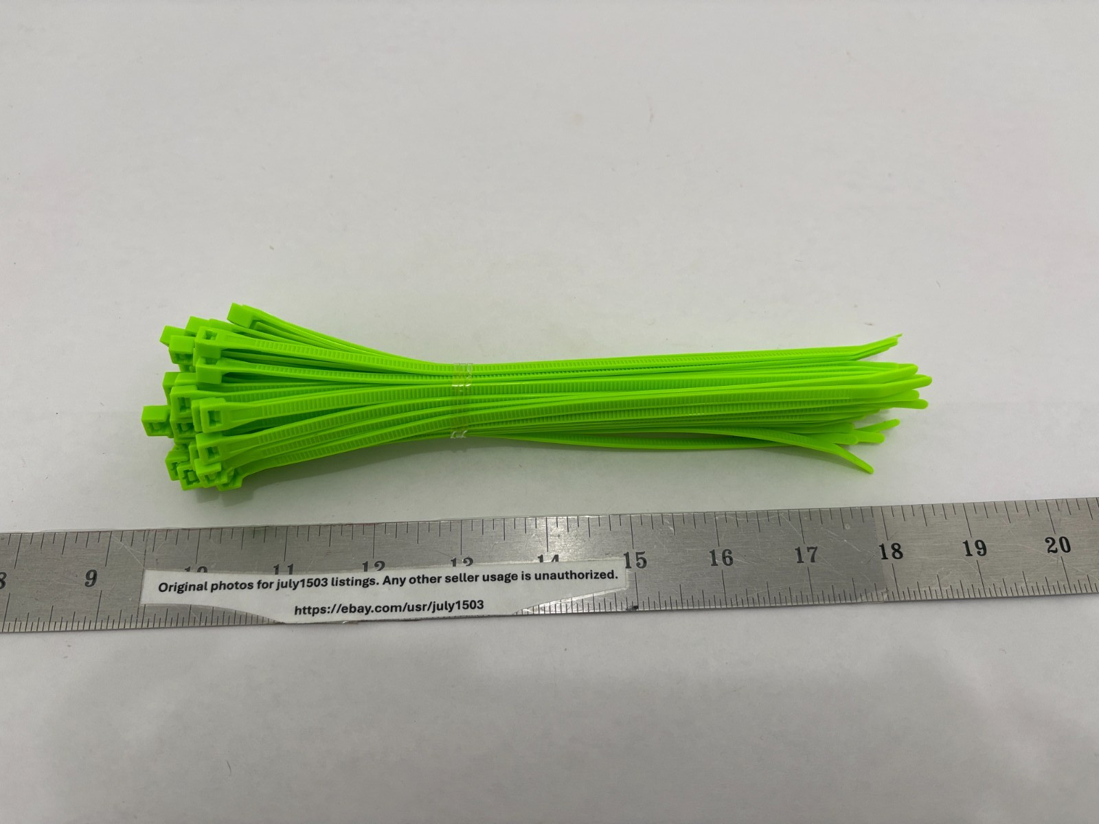 (50) NEW Gardner Bender 8″ Nylon Cable Zip Ties – FLUORESCENT GREEN – 18lbs