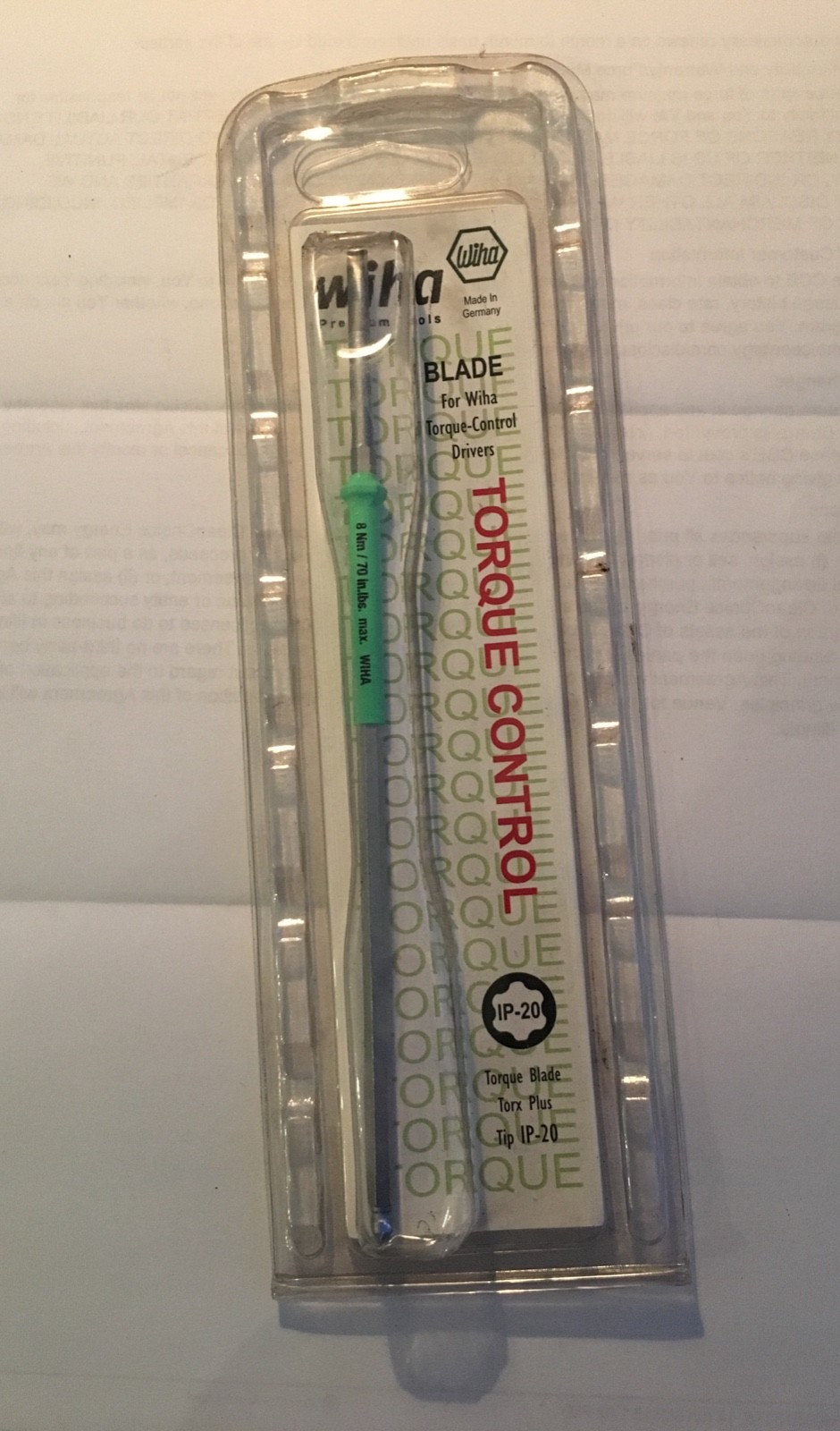 WIHA Torque Control Blade – 8mm – IP-20 tip – Item No. 28578 – NEW in Package