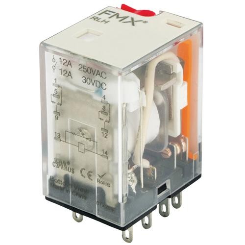 FMX RLH-2CLT-24VAC-20PK, Plug-in Relay, DPDT, 12A, 24V AC coil, 20pcs