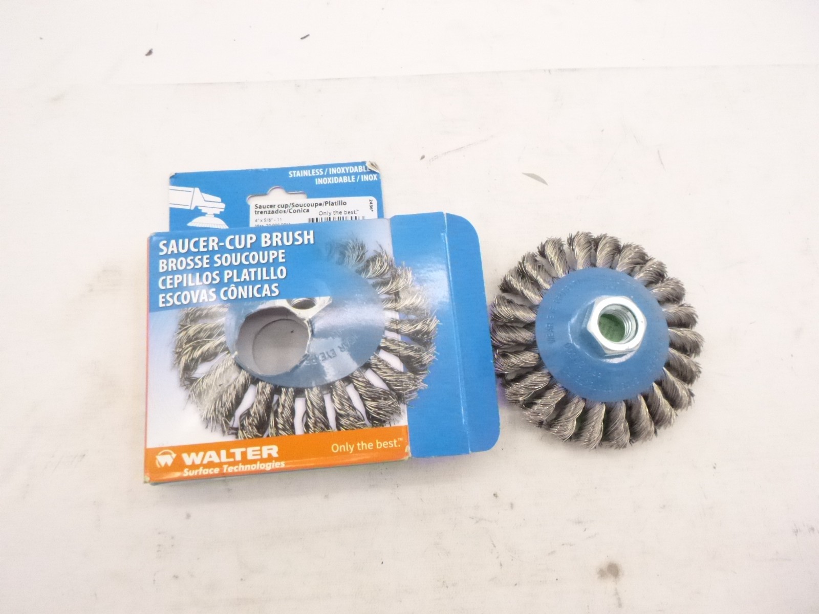 Walter 4″ x 5/8″-11 Knot-Twisted Wire Wheel Saucer Brush 20,000 RPM 13-H 414
