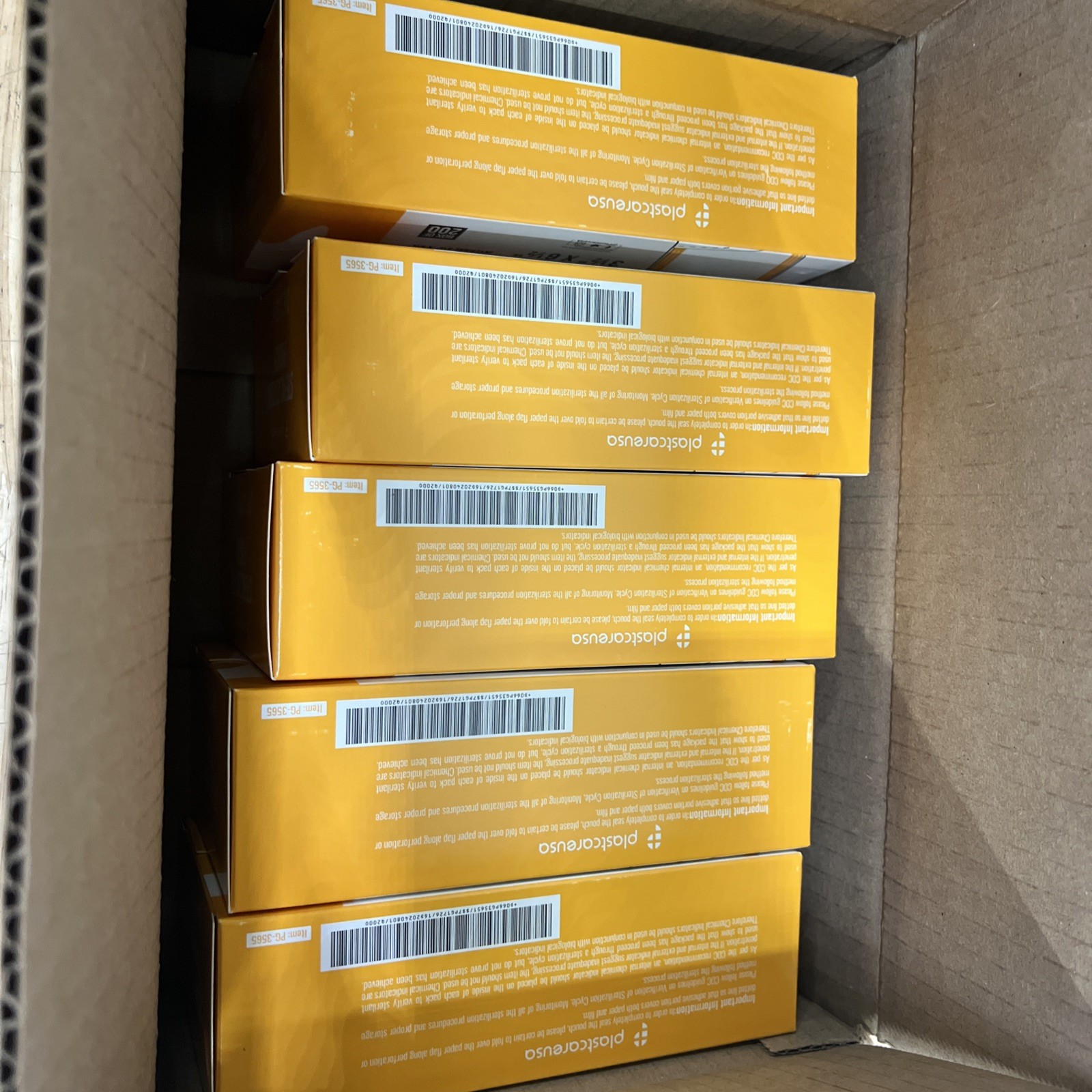 5 Boxes of 200 Plastcare USA 3.5″ x 6.5” Self Seal Sterilization Pouches (1000)