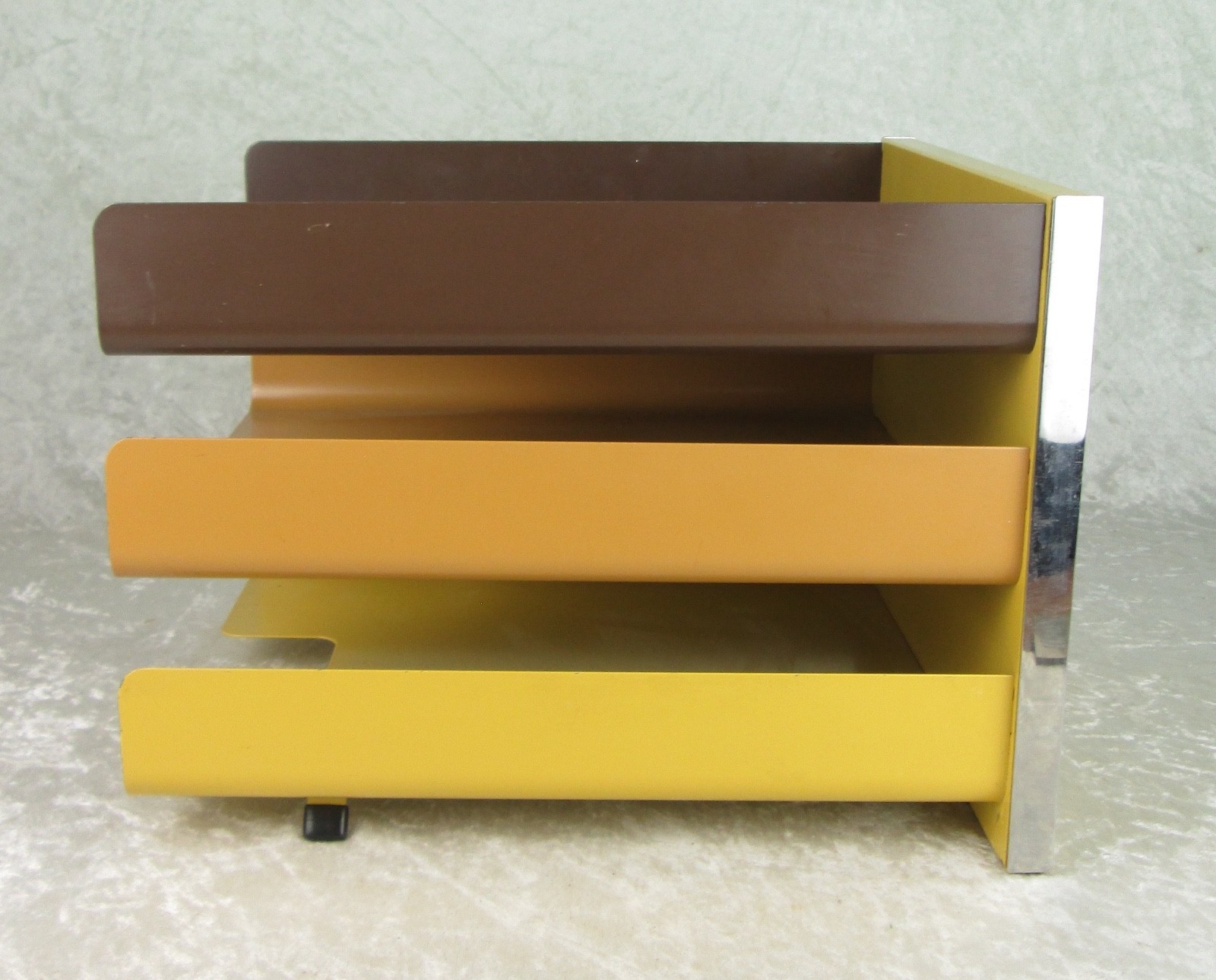 Mosler Harbor Metal Letter Tray Organizer Mid Century Modern 3 Shelf Vintage