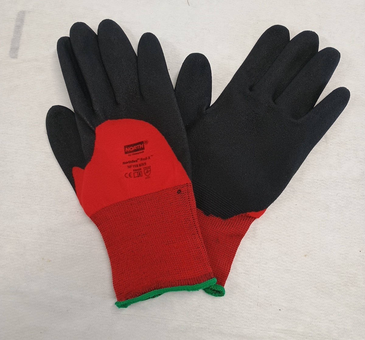 NorthFlex Red X NF11X PVC Comfort Gloves 3/4 coated XSmall