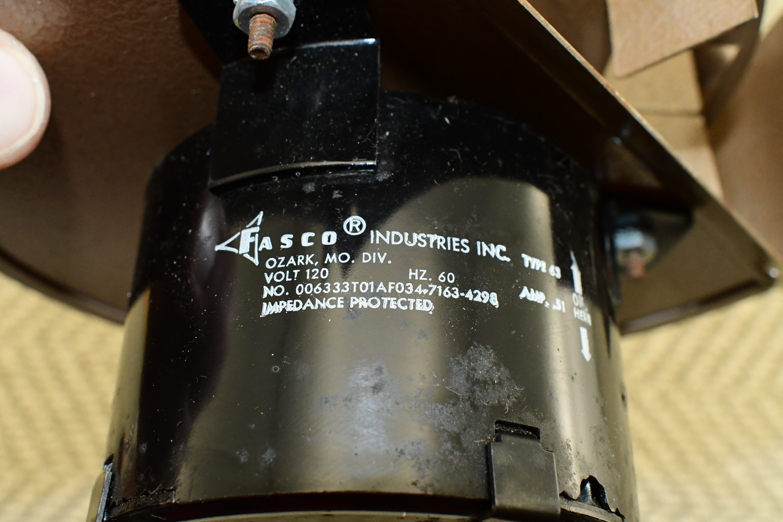 Vintage TJERNLUND DJ-2 Blower Draft Inducer Fan Motor Duct Booster