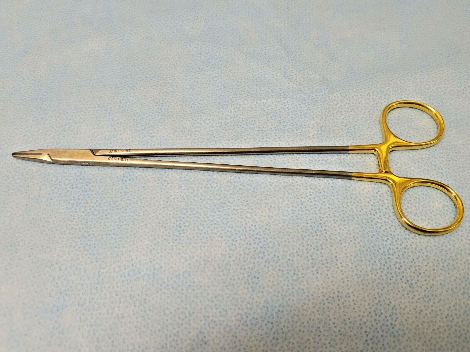 Jarit 121-187 9″ Groove Tip Carb-Bite DeBakey Vascular Needle Holders Orthopedic
