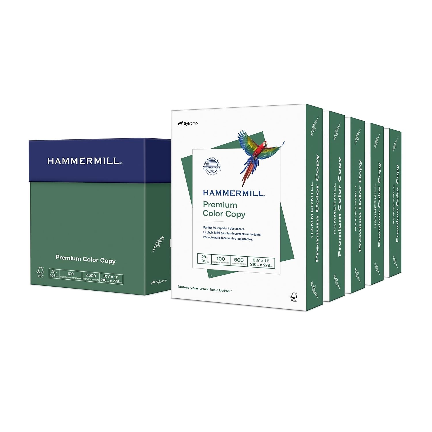 8.5-inch x 11-inch Premium Color Copy Paper, 28 lbs., 100 Brightness, 2500 Sh…