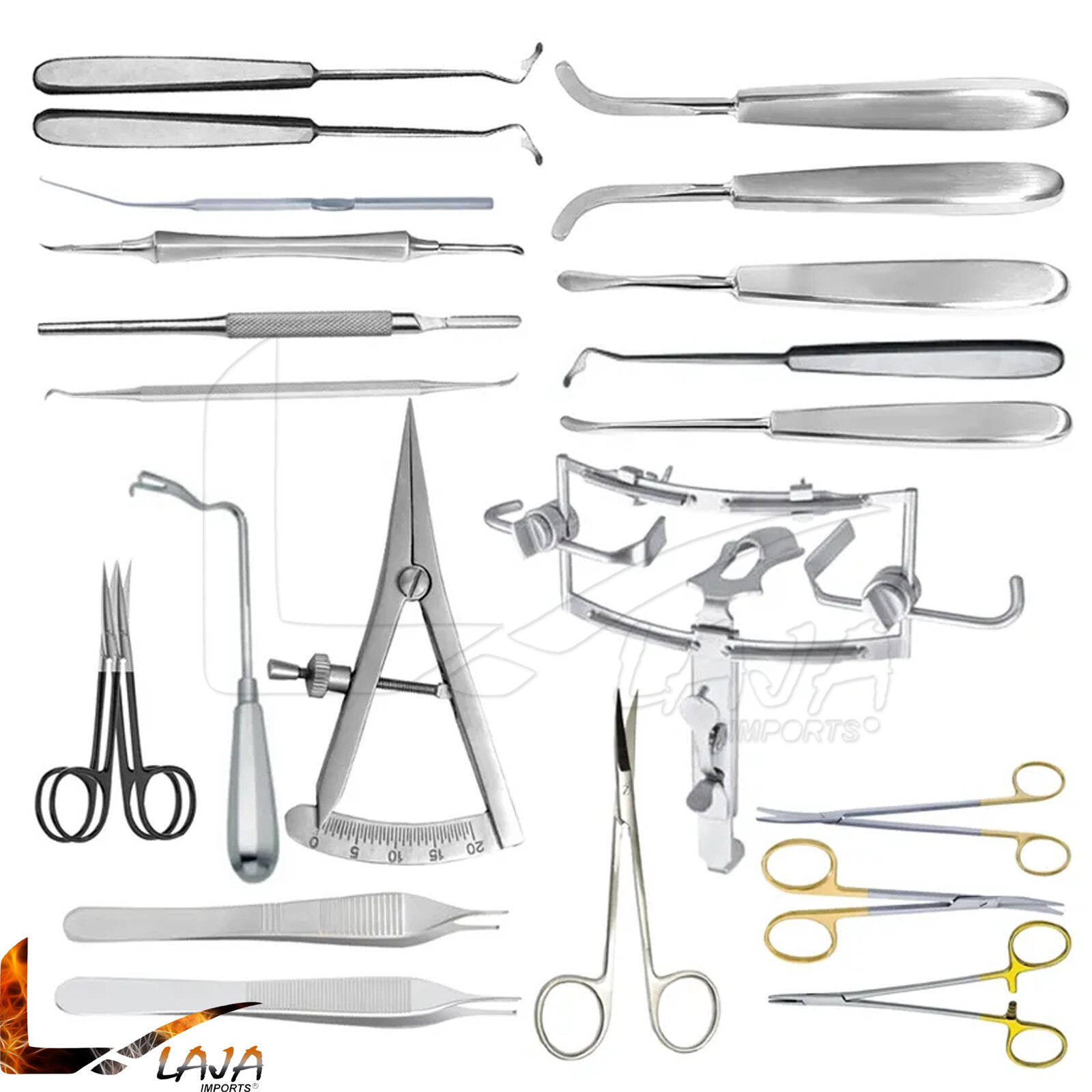 Cleft Lip Palate Set Mouth Gag Complete Set Of 22Pcs Plastic Surgery Instruments