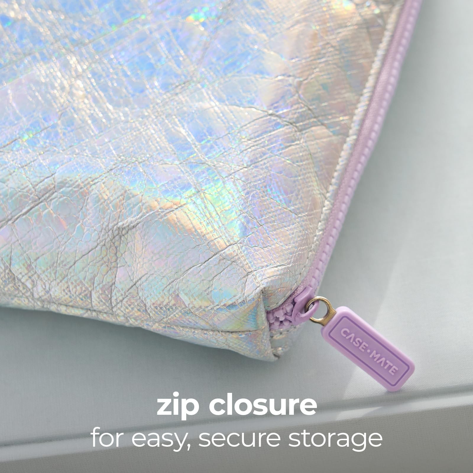 Case-Mate Essential Crinkle Makeup Bag – Waterproof Zipper Pouch – Daily Use …