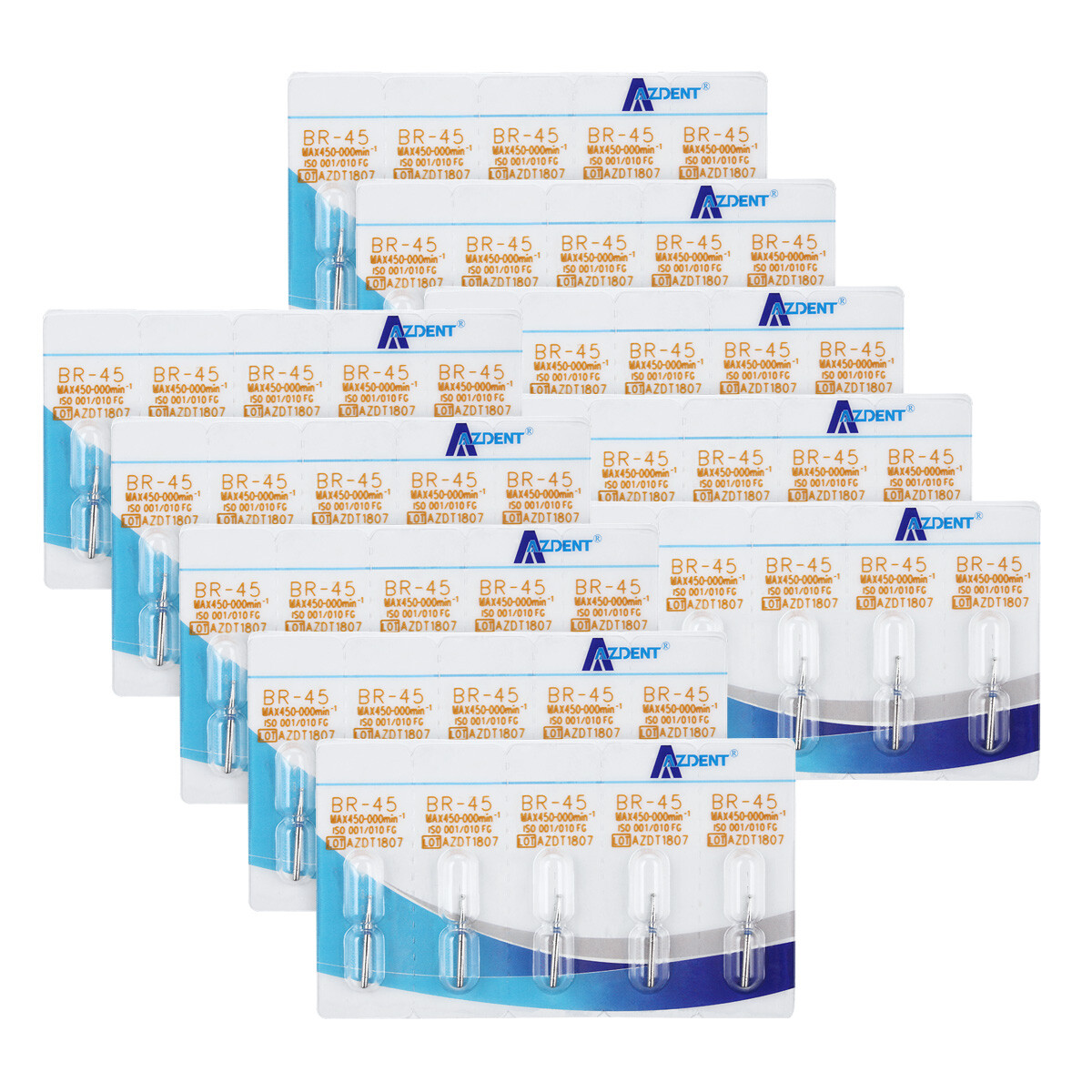 100 Models AZDENT Dental Diamond FG Burs for High Speed Handpiece Friction Grip