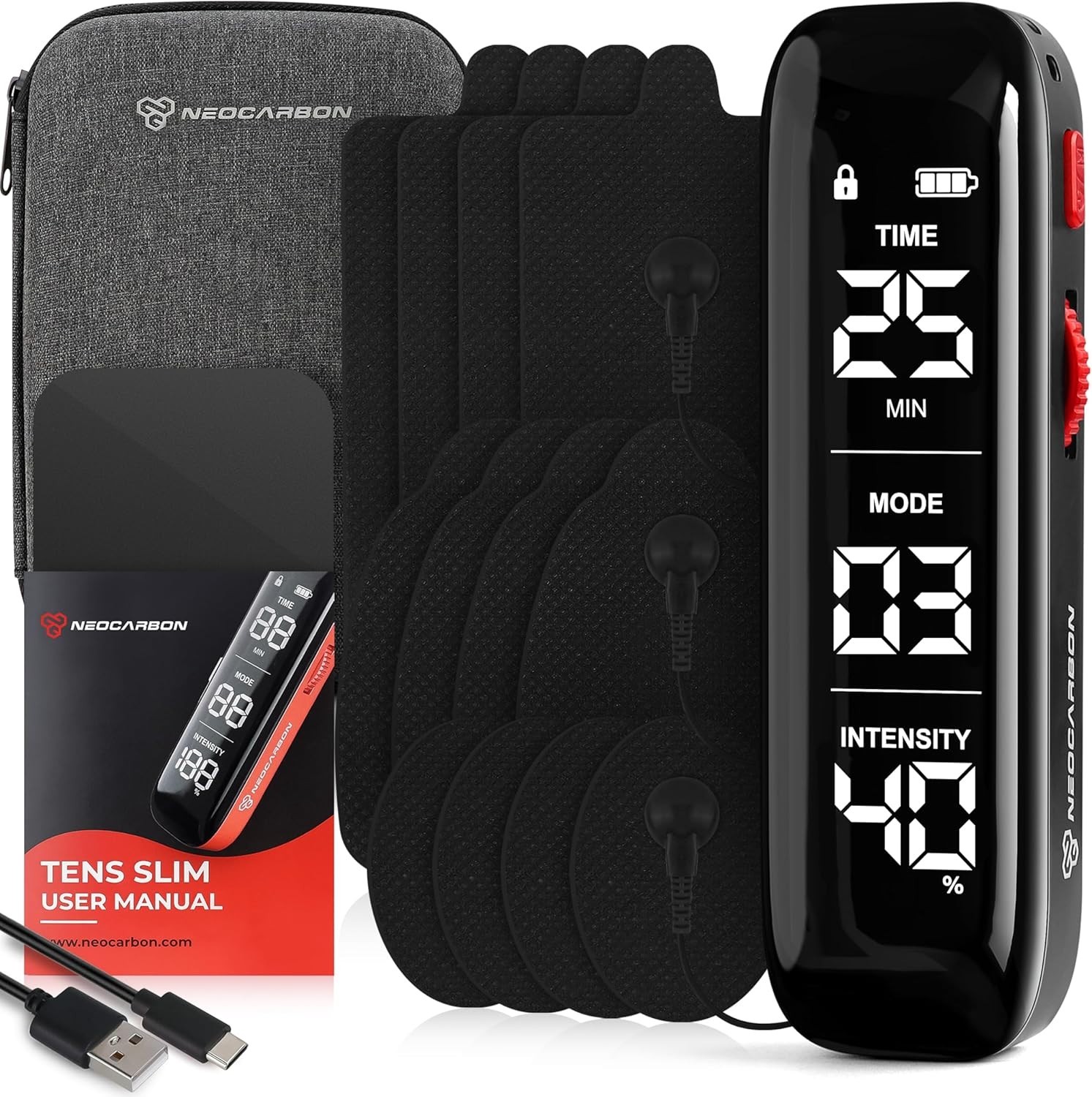 Wireless TENS EMS Muscle Stimulator 24 Modes Control 4 Pads Pain Relief
