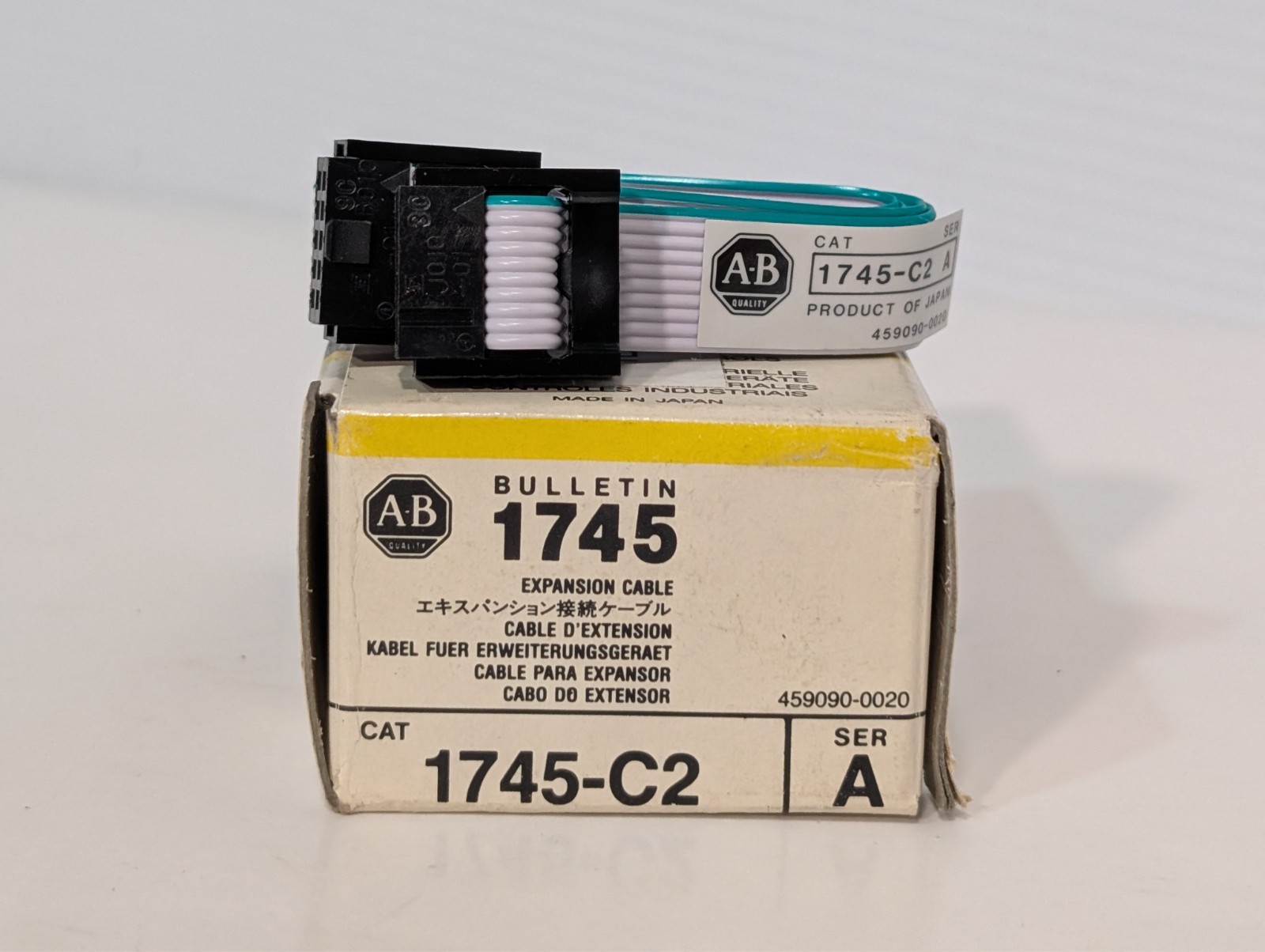 Lot of 2 Allen-Bradley 1745-C2 Expansion Cables SLC 100 15.5in Series A Japan