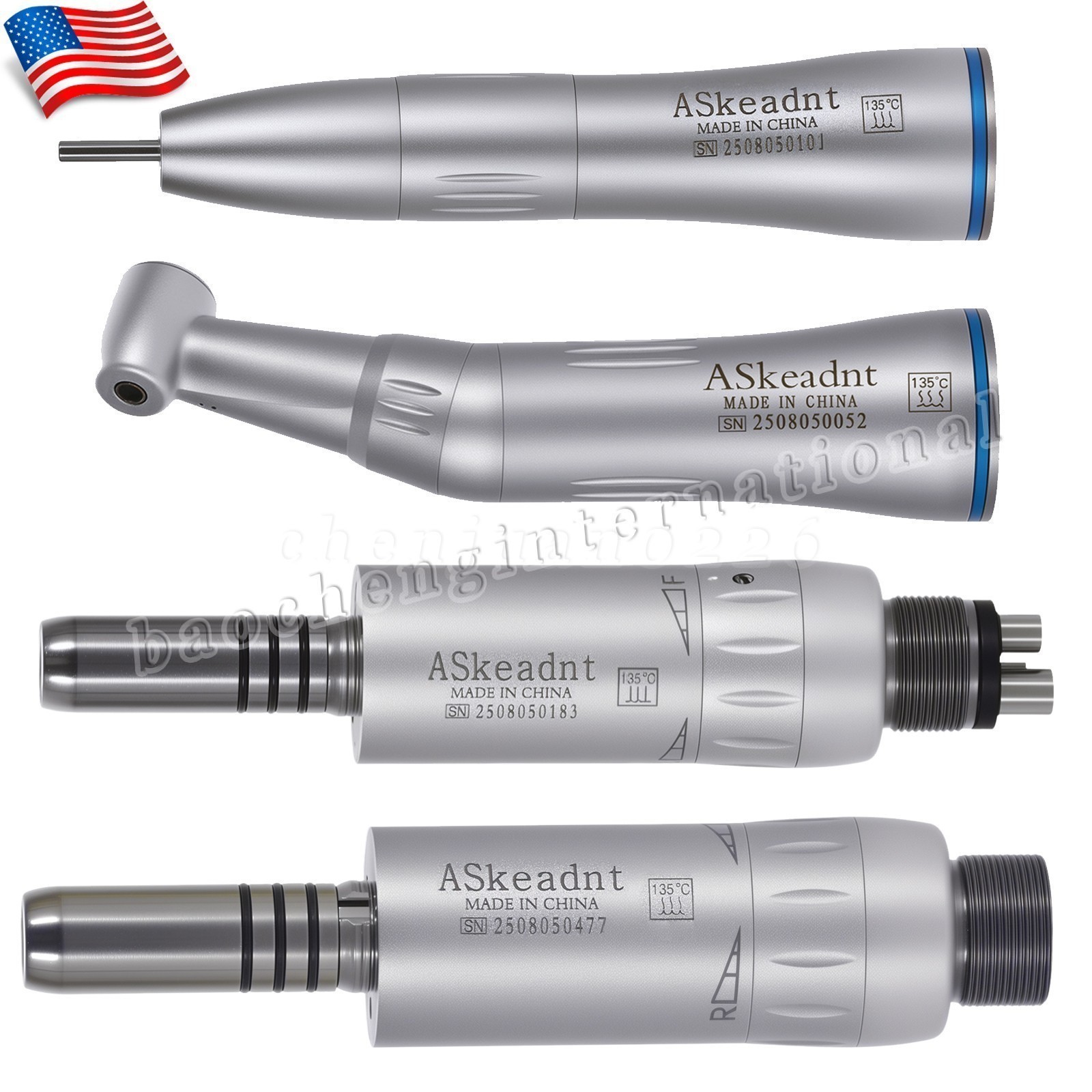 Dental Inner Water Low Speed Straight Handpiece Contra Angle Air Motor AS US